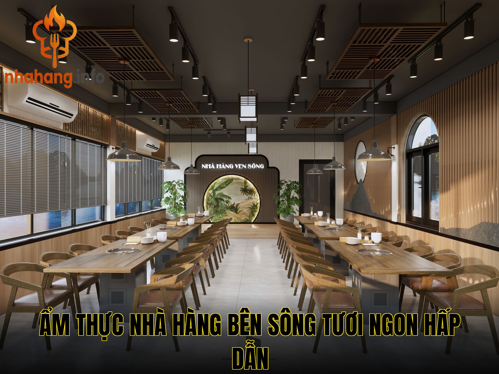 Ẩm thực nhà hàng bên sông tươi ngon hấp dẫn