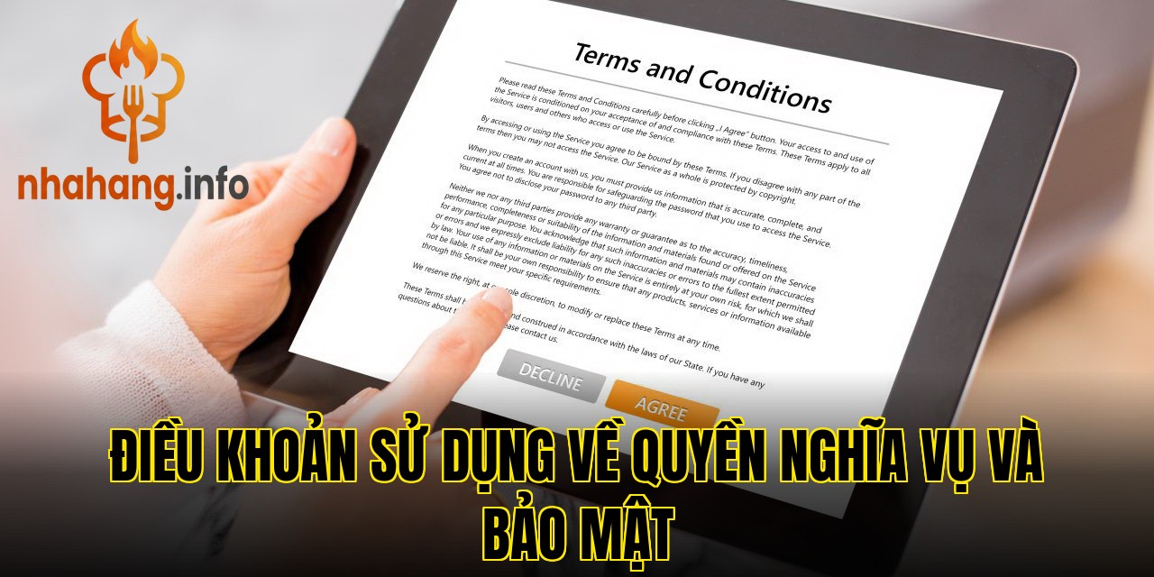 Điều khoản sử dụng về quyền nghĩa vụ và bảo mật